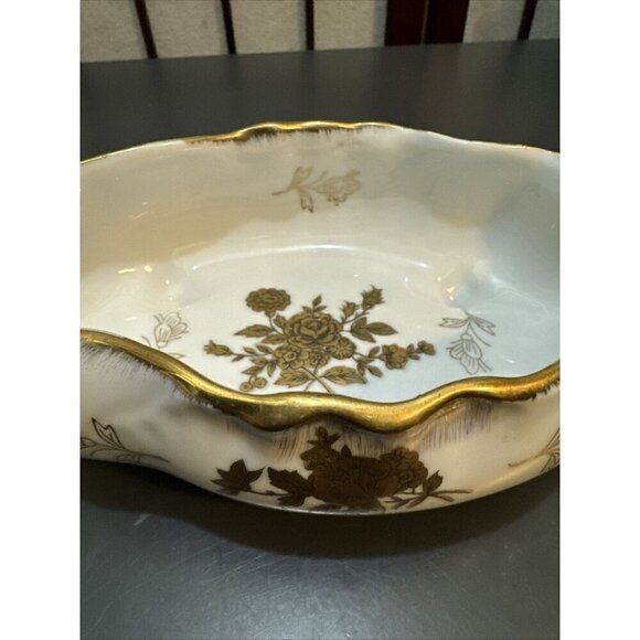 Eisenberg Polzellanfabrik Kalk G M.b.H. Porcelain Handled Candy Bowl 8099 Antiqu - Picture 6 of 16